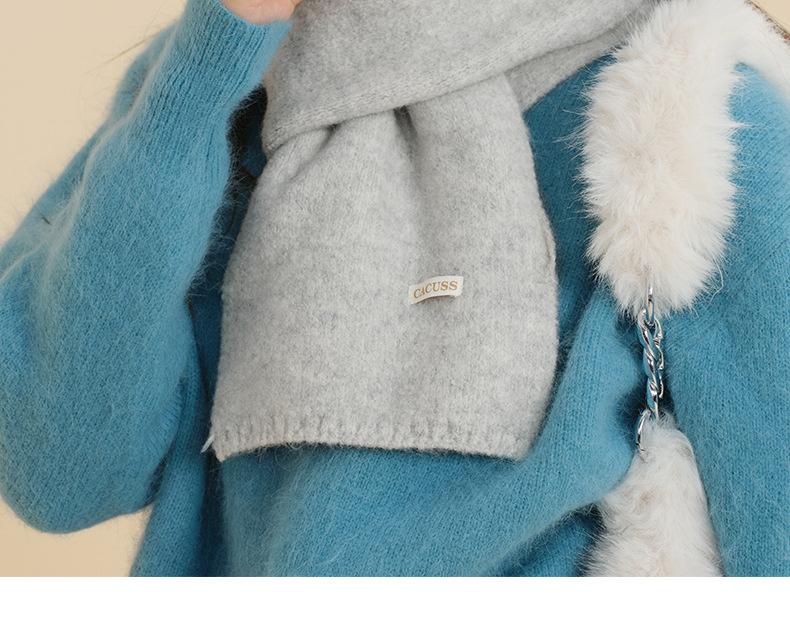 Winter Scarf Wool Blend Warm Neck Scarf Simple Versatile Shawl Cold-Proof Neck Warmer Scarf Unisex