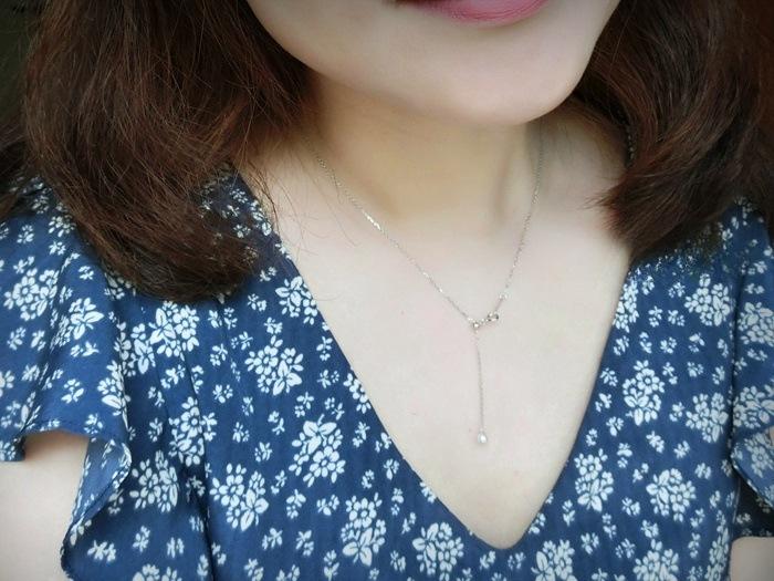 S925 Silver Plated 18K Gold Necklace Mini Pearl Pendant Collarbone Chain Adjustable Minimalist Versatile