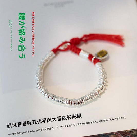 New Chinese Style Coiled Bracelet for Women Zakiram Waist Wrap Ten Thousand Good Fortune Red String Bracelet for Birth Year Good Luck Gift for Best Friend