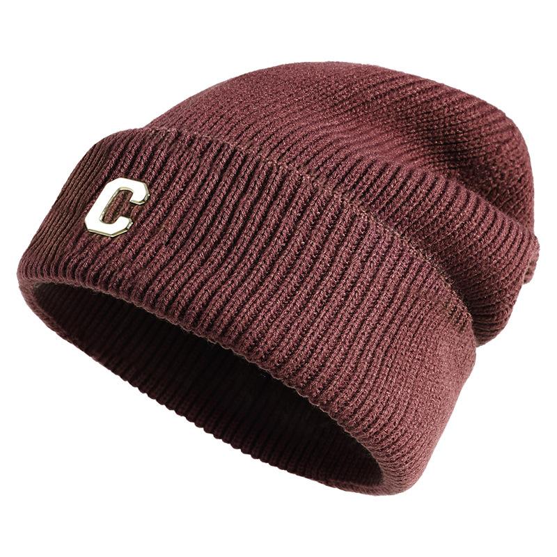 Couple Style Knitted Hat Simple Large Head Circumference Wool Hat Men Korean Version Trendy Cold Hat Autumn Winter Head Wrap Hat