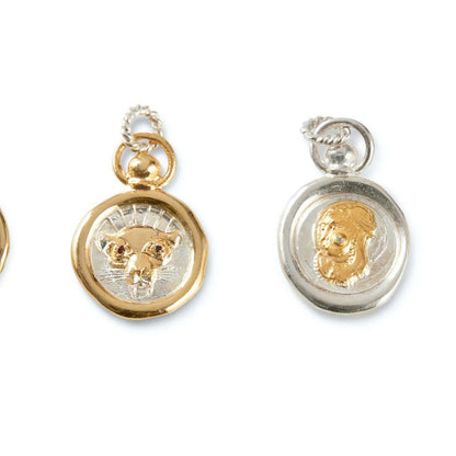 European and American 12 Zodiac Sign Stamp Color Retention Casting Plated 18K Gold Contrast Pendant Necklace for Women Twelve Zodiac Sign Necklace