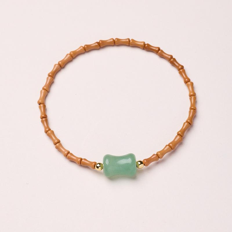 Temple Style Natural Olive Stone Bracelet New Chinese Style Bamboo Knot Bracelet Taoist Temple Souvenir Wholesale
