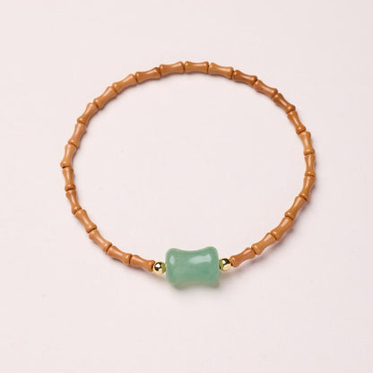 Temple Style Natural Olive Stone Bracelet New Chinese Style Bamboo Knot Bracelet Taoist Temple Souvenir Wholesale