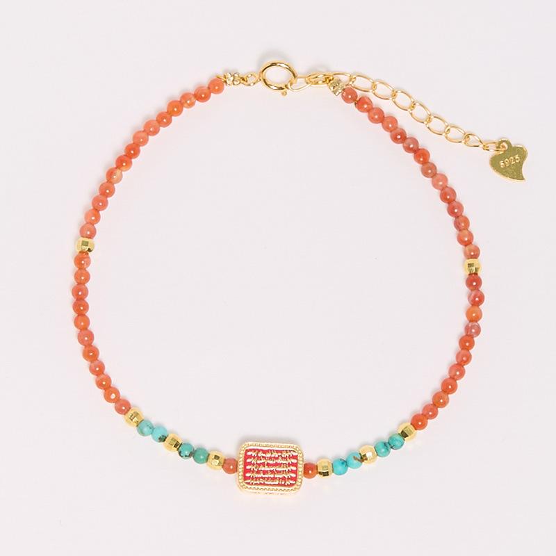 New Chinese Style 2025 Year of the Snake Xiaomi Bead Bracelet for Women, Auspicious South Red Agate Five-Strand Bracelet for Snake Zodiac Year