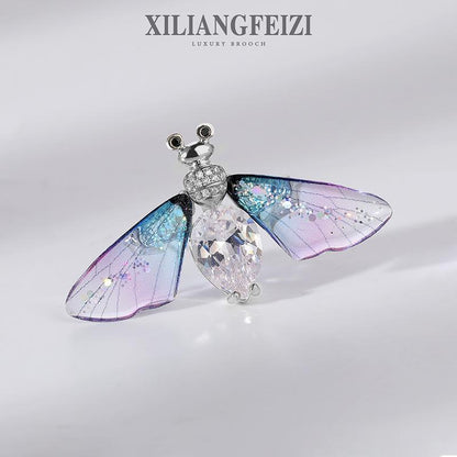 Sparkling Acrylic Transparent Wings Dragonfly Brooch Clothing Accessories Butterfly Corsage Bee Pin