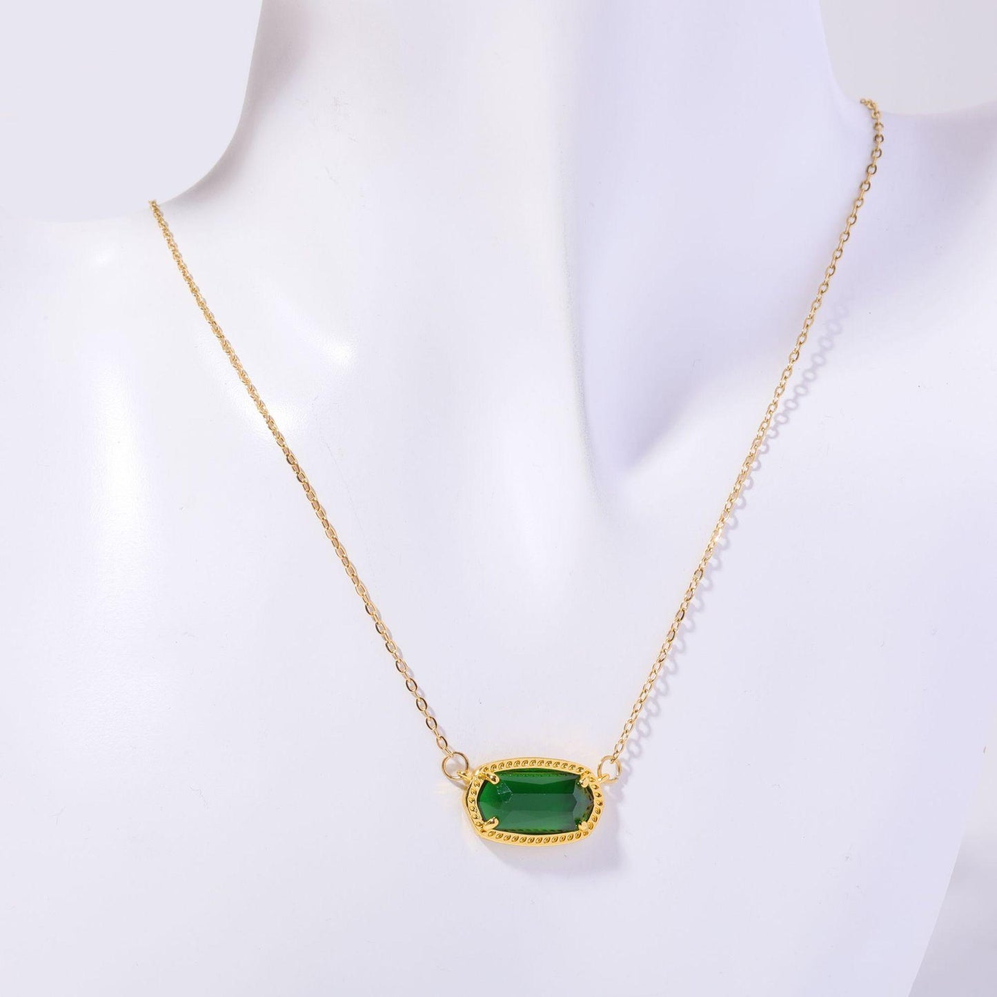 Natural Stone 12 Birthstone Necklace Crystal Pendant Bracelet Light Luxury Electroplated Real Gold Color Retention