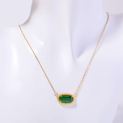 Natural Stone 12 Birthstone Necklace Crystal Pendant Bracelet Light Luxury Electroplated Real Gold Color Retention
