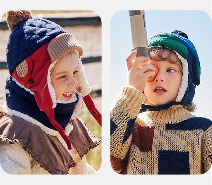 Children's Hat Winter Baby Lei Feng Hat Autumn Winter Boys Girls Kids Korean Style Fleece Lined Warm Ear Protection Hat