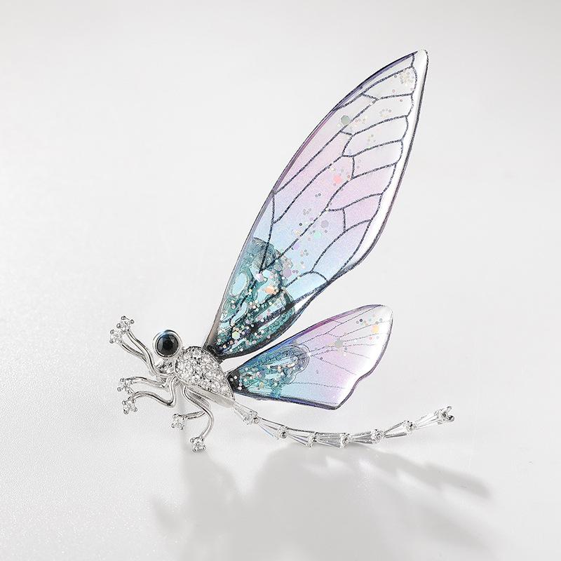 Sparkling Acrylic Transparent Wings Dragonfly Brooch Clothing Accessories Butterfly Corsage Bee Pin
