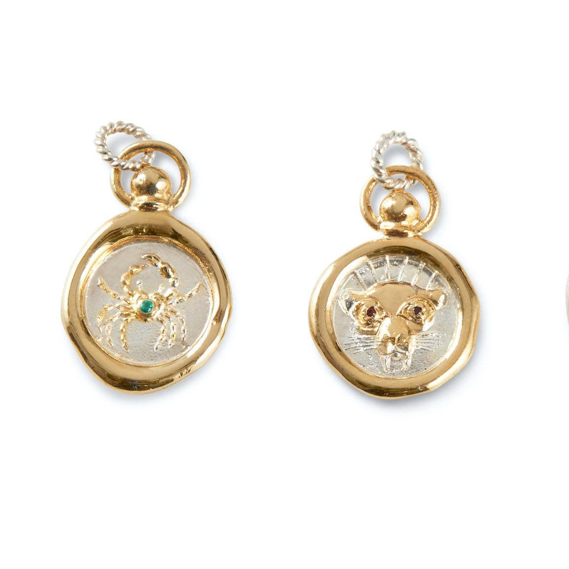 European and American 12 Zodiac Sign Stamp Color Retention Casting Plated 18K Gold Contrast Pendant Necklace for Women Twelve Zodiac Sign Necklace