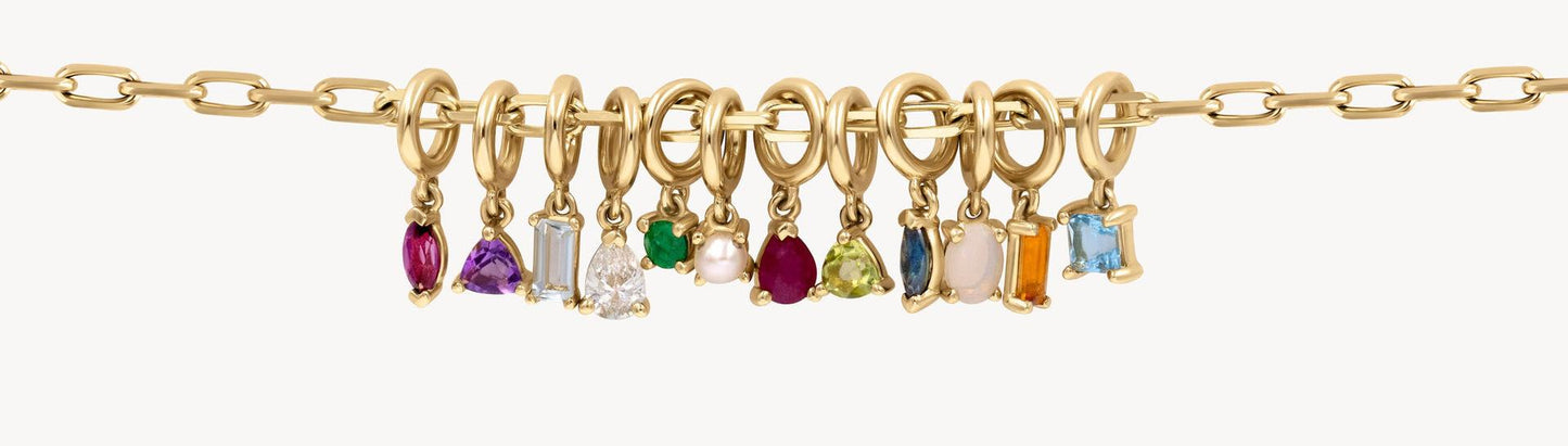 In Stock Classic Elements DIY December Birthstone Zircon Pendant for Women Mother's Day Color Retention Vacuum Furnace Plated 18K Gold