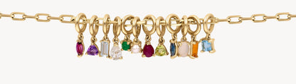 In Stock Classic Elements DIY December Birthstone Zircon Pendant for Women Mother's Day Color Retention Vacuum Furnace Plated 18K Gold