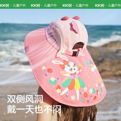 Children's Sun Hat UV Protection Baby Sunshade Sun Hat Boys Girls Summer Beach Hat Wide Brim