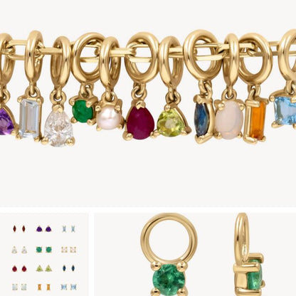 In Stock Classic Elements DIY December Birthstone Zircon Pendant for Women Mother's Day Color Retention Vacuum Furnace Plated 18K Gold