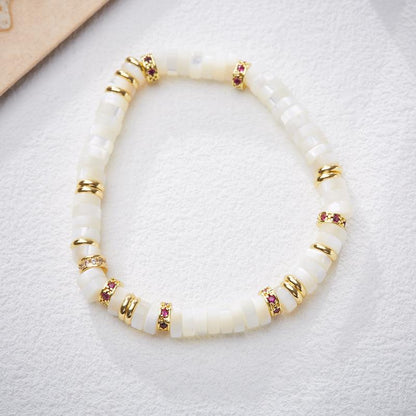 Natural Dopamine Natural Stone Bracelet for Women Rainbow Gold Diamond Multi-Gemstone High-End Texture Friendship Bracelet
