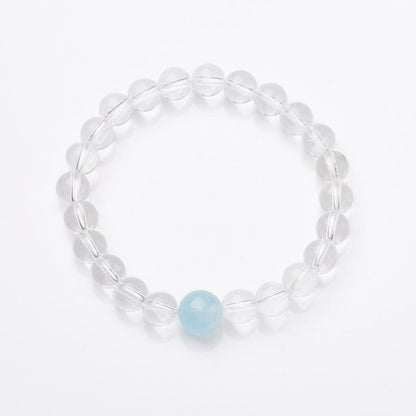 8MM White Crystal Bracelet Female Aquamarine Hand String High Sense Transparent Crystal Bracelet
