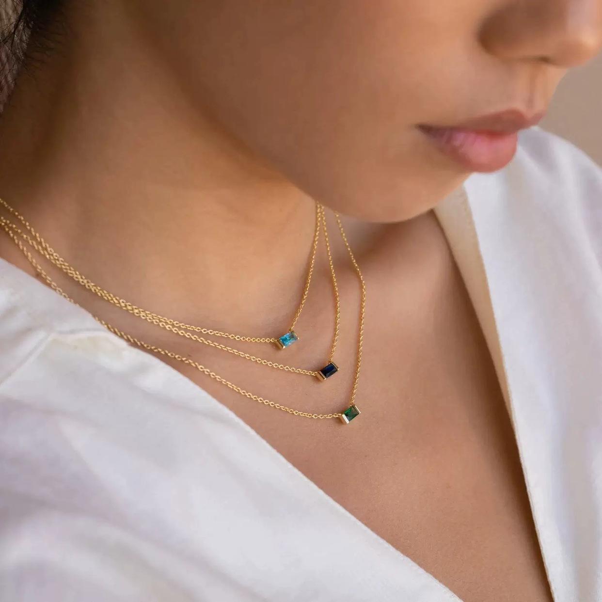 Titanium Steel Birthstone 12 Birthstone Zircon Necklace Monthly Stone Women High Color Retention Ins Necklace