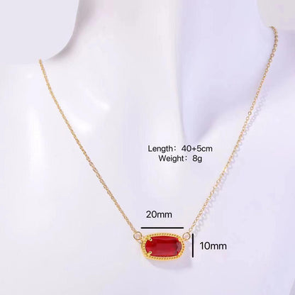 Natural Stone 12 Birthstone Necklace Crystal Pendant Bracelet Light Luxury Electroplated Real Gold Color Retention