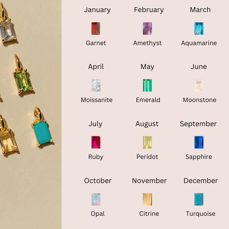 Titanium Steel Color-Retaining Necklace Rectangular December Birthstone Pendant Colorful Zircon Clavicle Chain for Women 18K Gold Plated