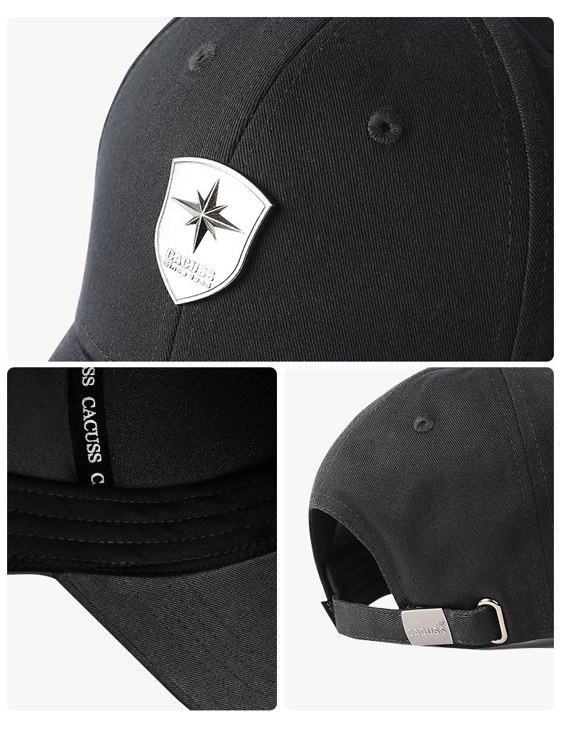 Men's Hard Top Baseball Cap Pure Cotton Comfortable Versatile Duckbill Cap Spring Summer Korean Style Large Head Circumference Hat