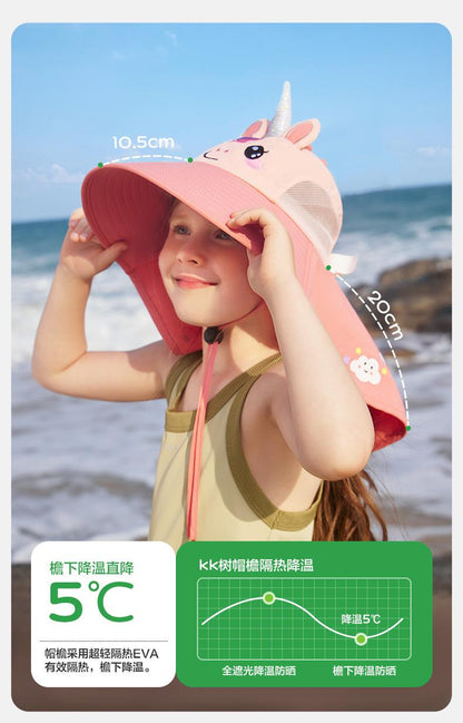 Children's Sun Hat UV Protection Baby Sunshade Sun Hat Boys Girls Summer Beach Hat Wide Brim