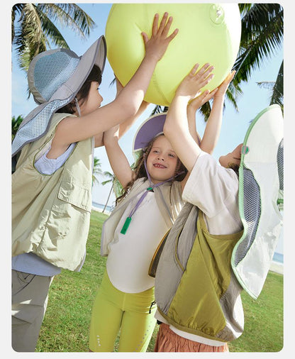 KK Tree Children's Sun Hat UV Protection Boys Girls Wide Brim Sunshade Baby Sun Hat 2025 New Model