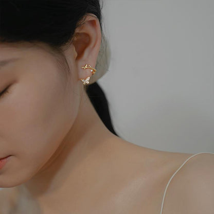 Painless Ear Clips No Piercing Women Small Cute Butterfly Elegant Mosquito Coil Earrings Ear Accessories No Piercing Needed