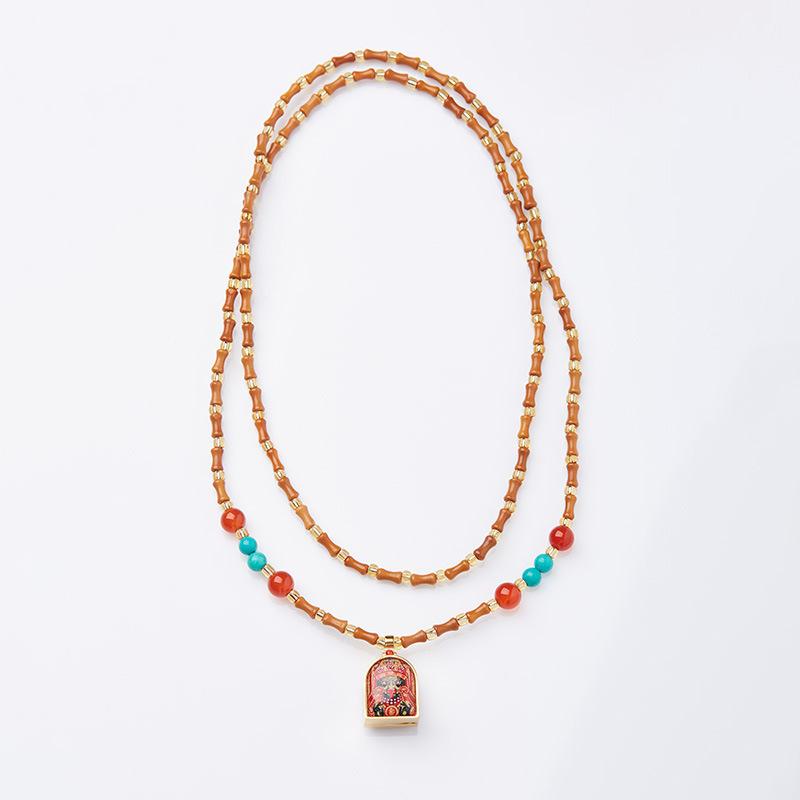 Tibetan Style Zakiram Zodiac Birth Buddha Necklace Thangka Gawu Box New Chinese Style Olive Core Bamboo Knot Pendant