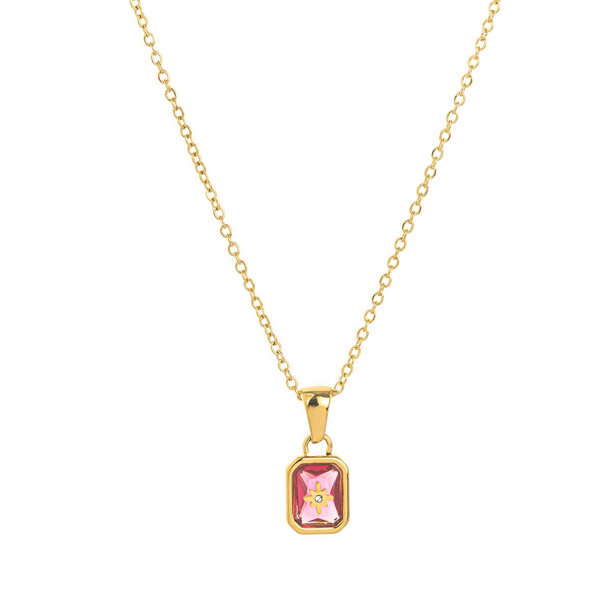 Titanium Steel High Color Retention European and American New North Star Birthstones Necklace 12 Birthday Crystal XINGX Clavicle Pendant Necklace