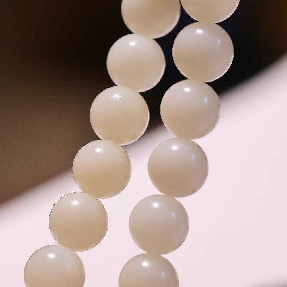 Natural 12MM White Jade Bodhi Bracelet with Cinnabar and Red Sand Pixiu, Soft Wrap-around Bead Bracelet for Men and Women, Single Circle Buddhist Prayer Beads