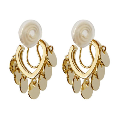 Non-Pierced Earrings for Women Mosquito Coil Ear Clips Heart-Shaped Earrings High-End Earrings New Style