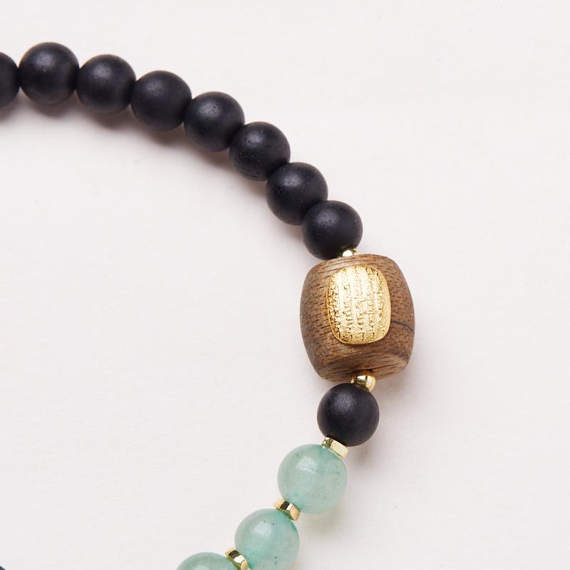 Half Mountain Half Water Soil Agarwood Green Dongling Five Strands Bracelet Niche High-end Bracelet Gift Live Streaming Source