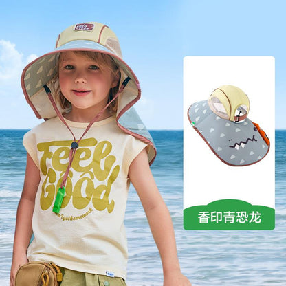 Original Yarn Children's Sun Hat UV Protection Boys Girls Wide Brim Sun Hat Baby Sun Hat New Model