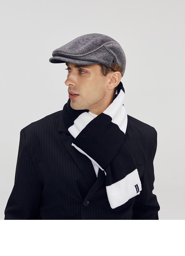 Men's Duckbill Cap Autumn Winter Retro Middle-aged Beret Elderly Hat Fashion Forward Cap Newsboy Hat