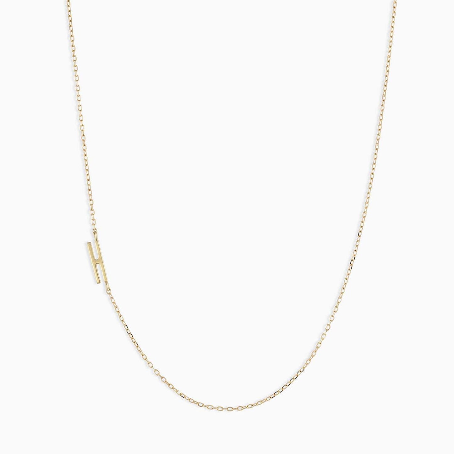 Titanium Steel High Color Retention 26 Letters Capital Initial Necklace for Women Clavicle Chain Gold Plated