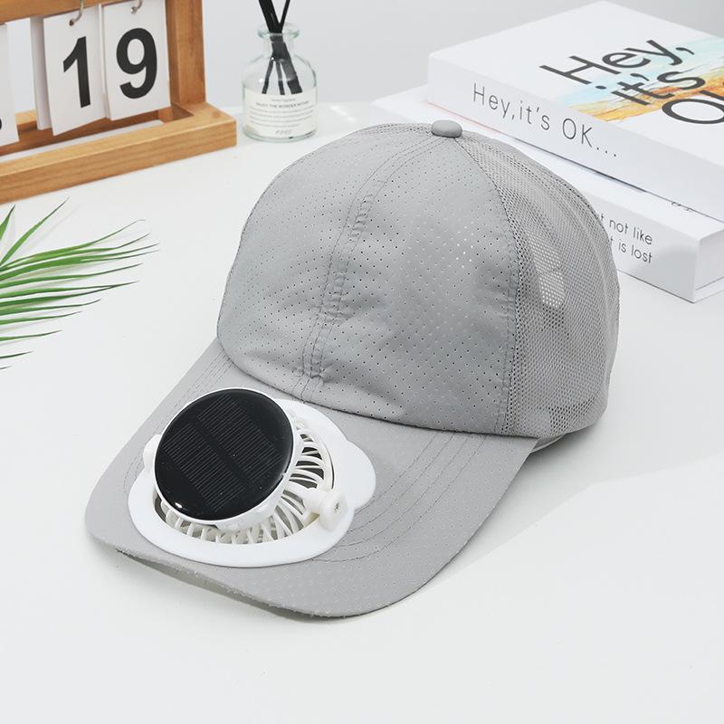 Summer Solar Charging Digital Display Fan Outdoor Quick-Dry Sunshade Sun Protection Wide Breathable Brim Hat Baseball Cap