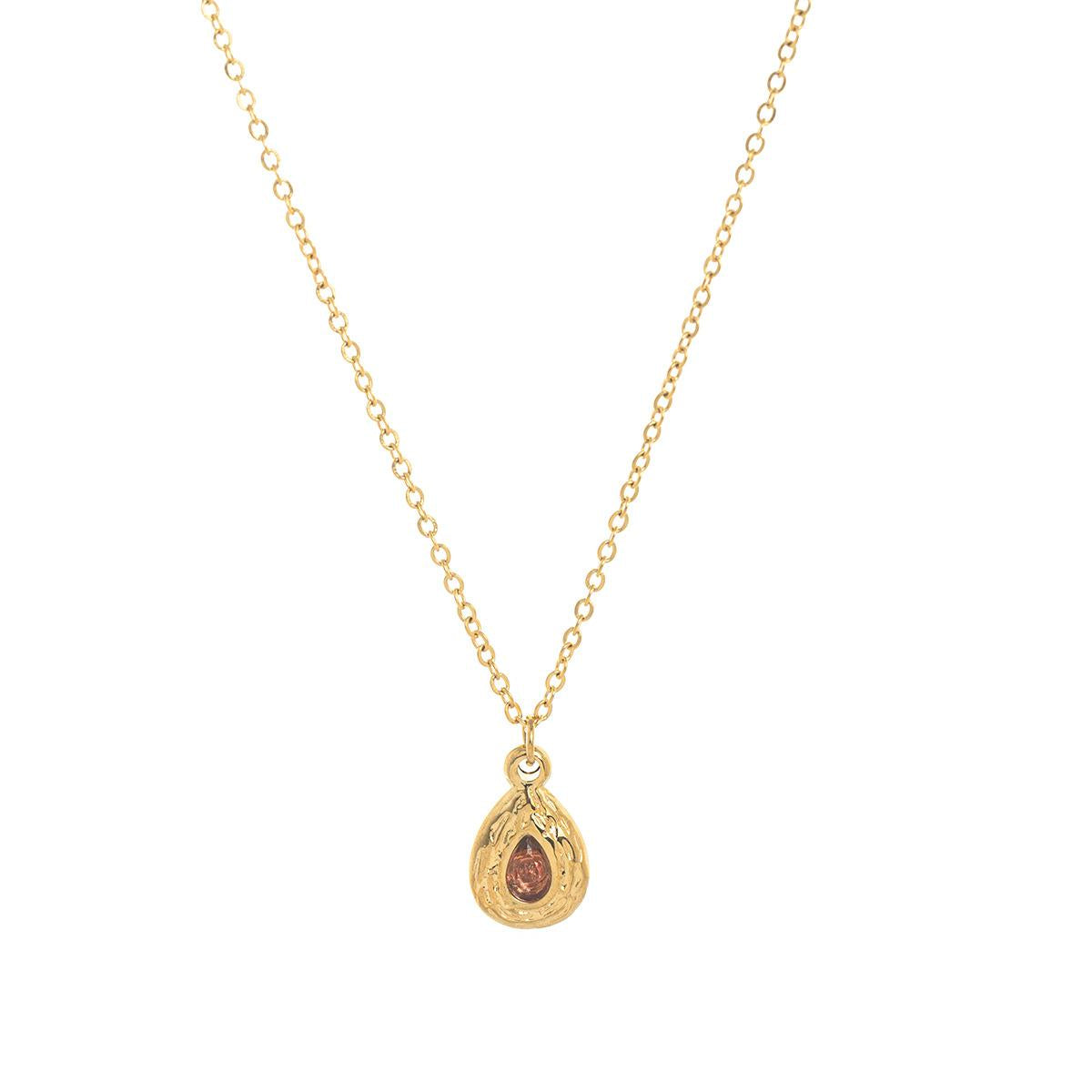 Titanium Steel Color Retention In Stock December Birthstone Irregular Pendant Necklace Round Coin Necklace