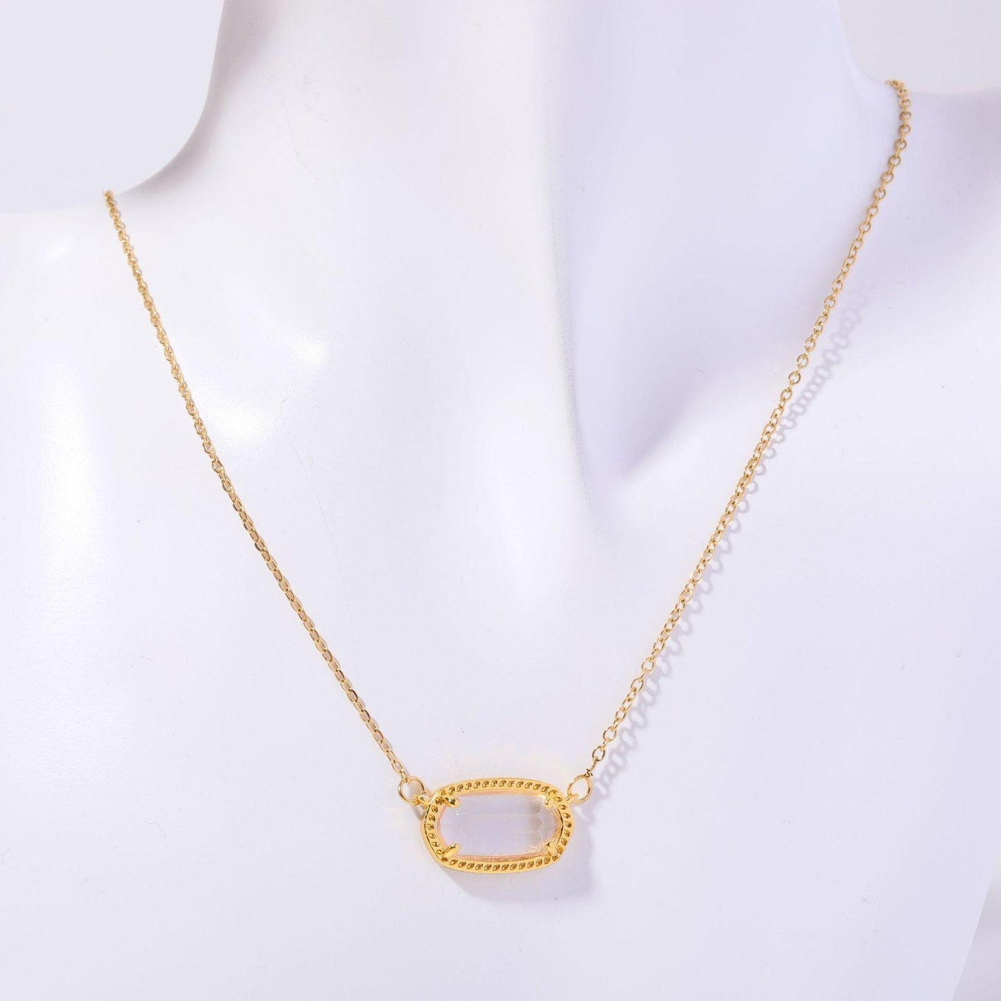 Natural Stone 12 Birthstone Necklace Crystal Pendant Bracelet Light Luxury Electroplated Real Gold Color Retention
