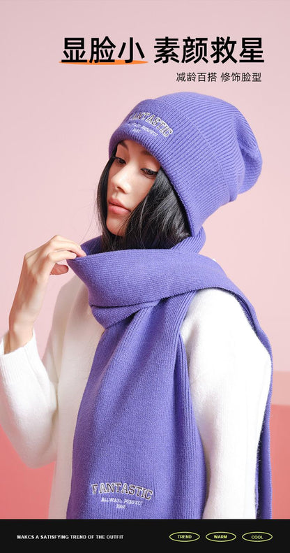 Autumn Winter Knitted Hat for Women Korean Version Large Head Circumference Fashionable Cold Hat for Men Trendy Woolen Hat Couple Matching Style
