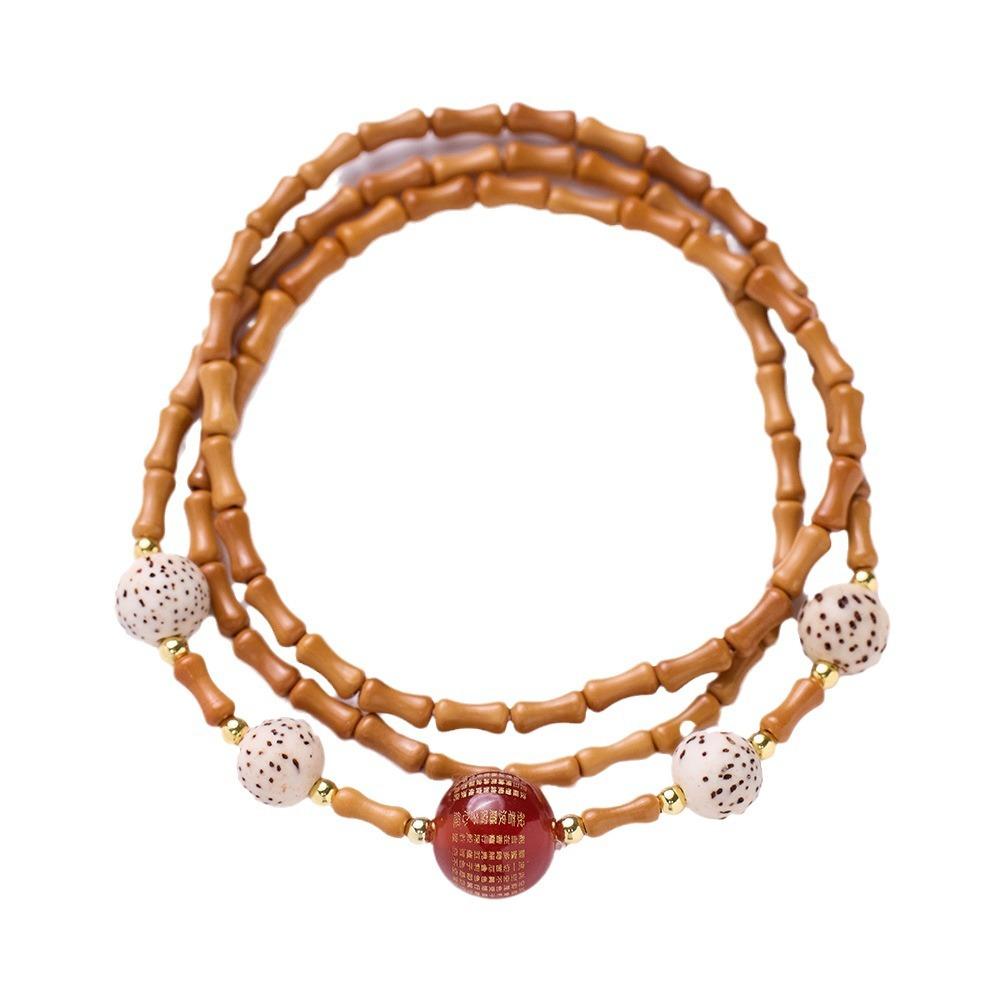 Nanhong Dream Bamboo Knot Olive Stone Bracelet Star Moon Bodhi Red Agate Heart Sutra Three-Circle Multi-Treasure Bracelet