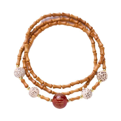 Nanhong Dream Bamboo Knot Olive Stone Bracelet Star Moon Bodhi Red Agate Heart Sutra Three-Circle Multi-Treasure Bracelet