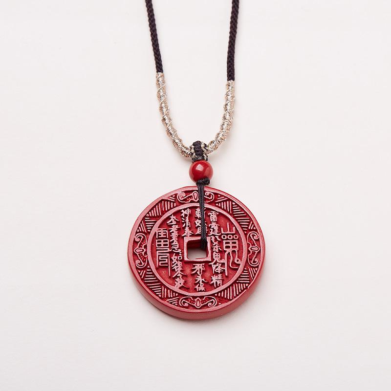 Shanggui Expenditure Necklace Original Ore High Content Purple Gold Sand Imperial Sand Necklace Zodiac Year Cinnabar Pendant Jewelry