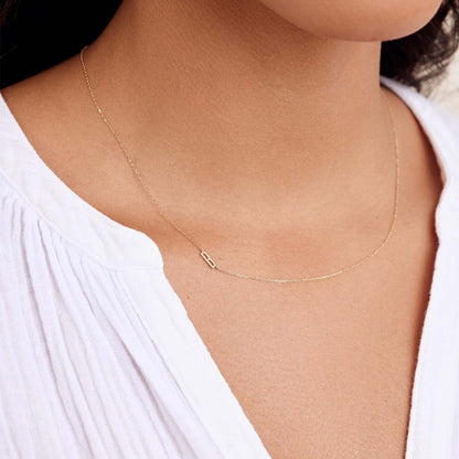 Titanium Steel High Color Retention 26 Letters Capital Initial Necklace for Women Clavicle Chain Gold Plated