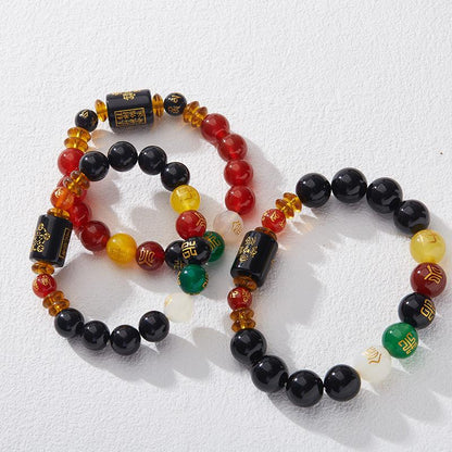 Natural Agate Five Elements Bracelet Birth Year Five Elements Couple Zodiac Birth Year Bracelet Gift