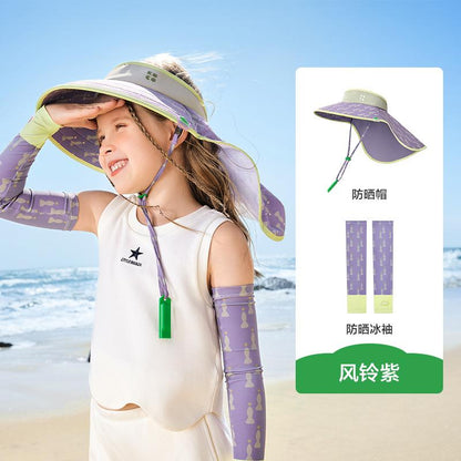 Children's Sun Hat Original Yarn Boys Girls Sunshade Hat Summer UV Protection Baby Sun Hat Open Top Wide Brim