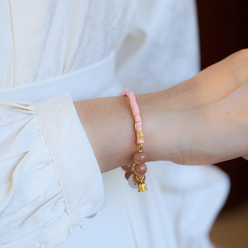 Xianji Same Style Half-Life Natural Sunstone Bracelet for Women Lily of the Valley Ruyi Half Bracelet Best Friend Gift