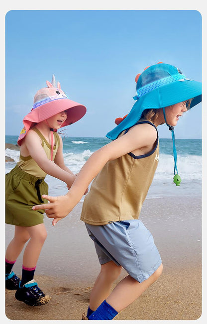 Children's Sun Hat UV Protection Baby Sunshade Sun Hat Boys Girls Summer Beach Hat Wide Brim