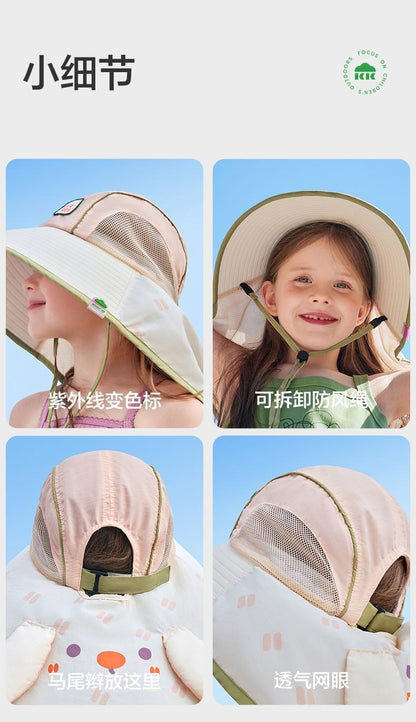 Original Yarn Children's Sun Hat UV Protection Boys Girls Wide Brim Sun Hat Baby Sun Hat New Model