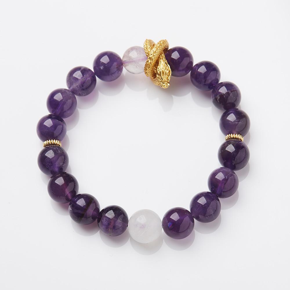 Nine Purple Fire Bracelet for Women Amethyst Purple Phantom Design Crystal Gemstone DIY Bracelet Collection