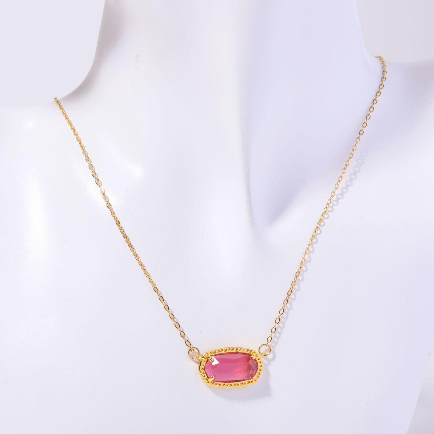 Natural Stone 12 Birthstone Necklace Crystal Pendant Bracelet Light Luxury Electroplated Real Gold Color Retention